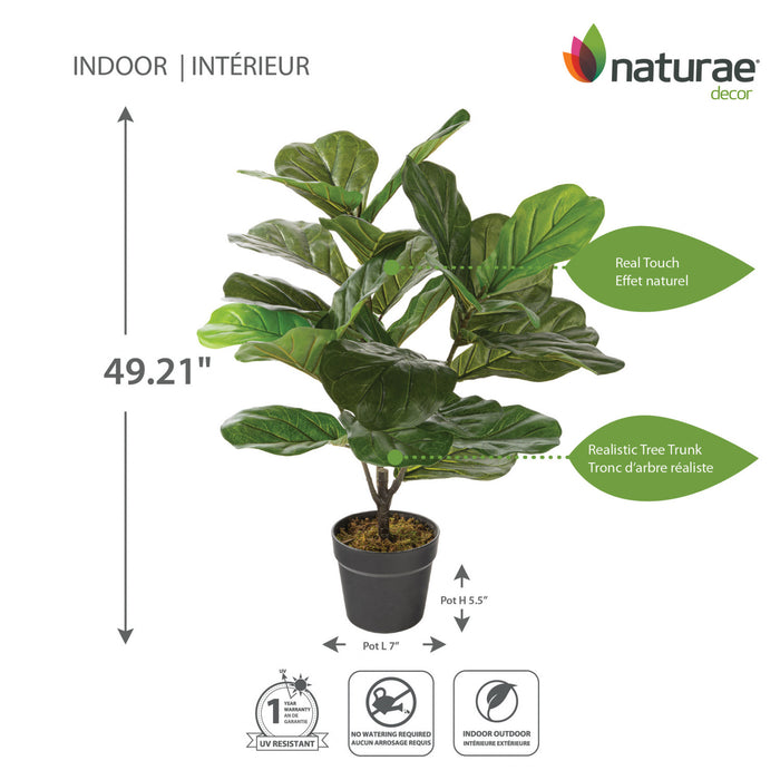 Ficus lyrata artificiel de 27 po en pot noir