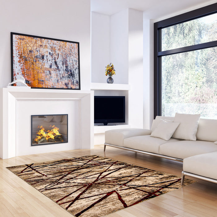 Carpette Cherokee dorée - 6 pi 7 po x 9 pi 6 po