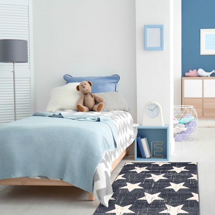 Carpette Ira bleu marine 2 pi 8 po x 4 pi 11 po