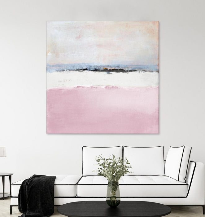 Œuvre d’art murale Giant Art « Pink Sea Abstract » 54 x 54