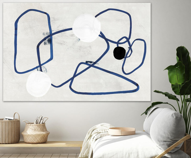 Œuvre d’art murale Giant Art « Midblue Ii » 72 x 48