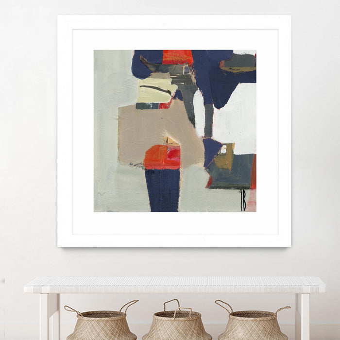 Œuvre d’art murale encadrée blanche et mate « Orange Crush V9 » 36 x 36