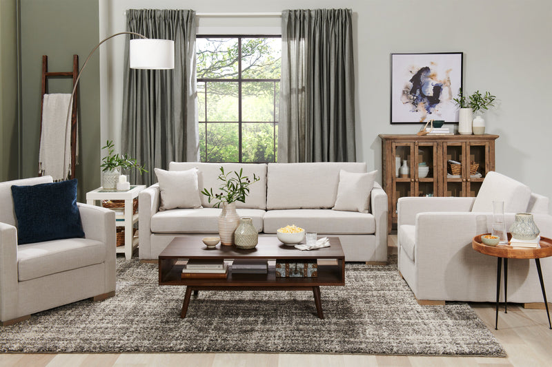 Lampe à pied arquée de 78 po acier brossé avec abat-jour en lin