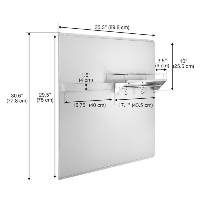 Dosseret Ancona de 36 po en acier inoxydable - PBS-1246