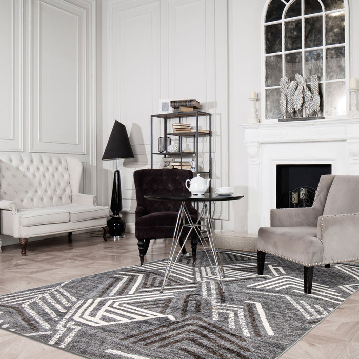 Carpette Seema gris - 5 pi 3 pox 7 pi 3 po