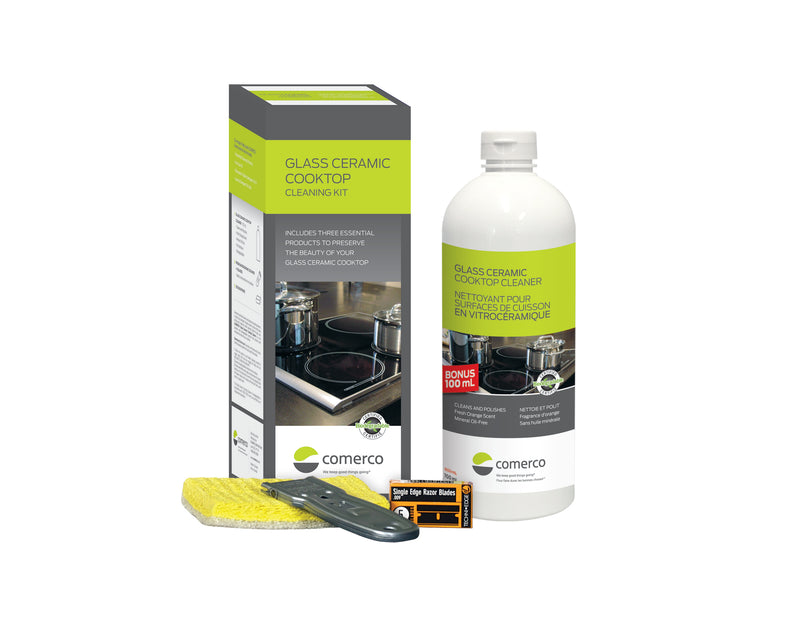 Coffret de nettoyage pour surfaces de cuisson en vitrocéramique 