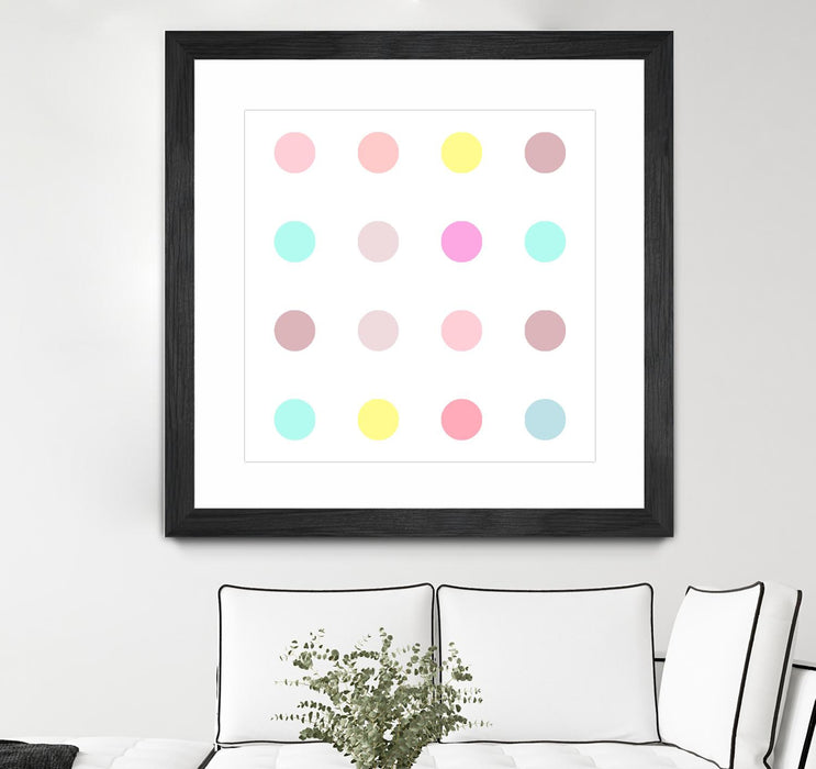 Œuvre d’art murale encadrée noire et mate « Pink Iv » 30 x 30