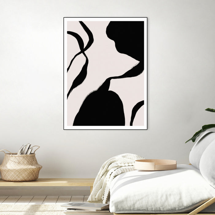 Œuvre d’art murale sur toile encadrée noire « Mouvement » 18 x 24