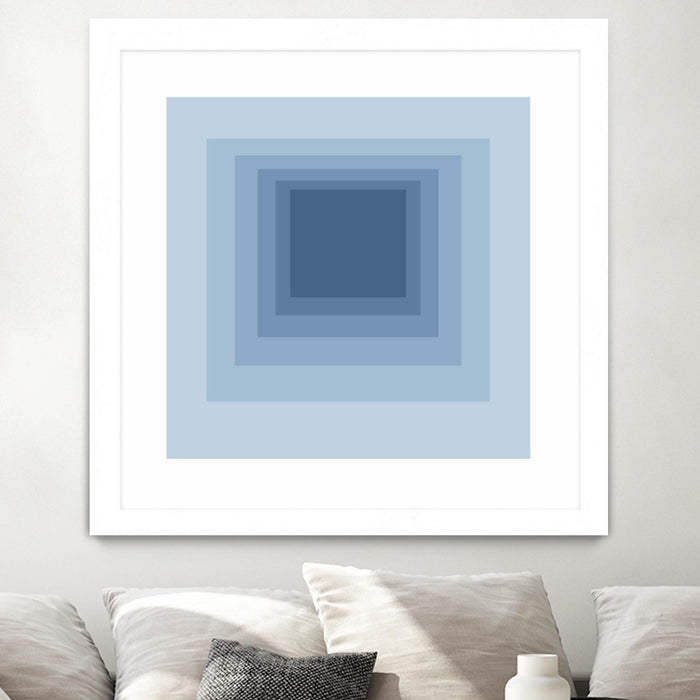 Œuvre d’art murale encadrée blanche et mate « After Josef J » 30 x 30