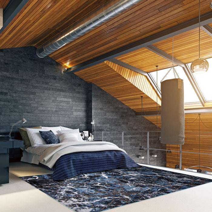 Carpette Marble bleue - 8 pi 0 po x 10 pi 0 po