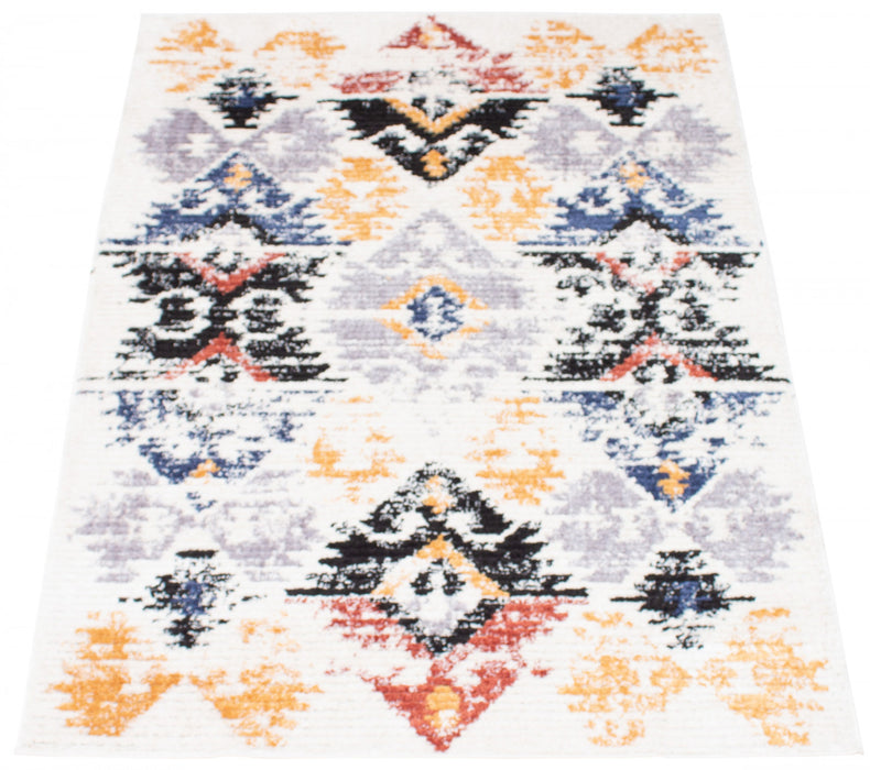 Carpette Paloma Kashkuli blanche - 6 pi 7 po x 9 pi 6 po
