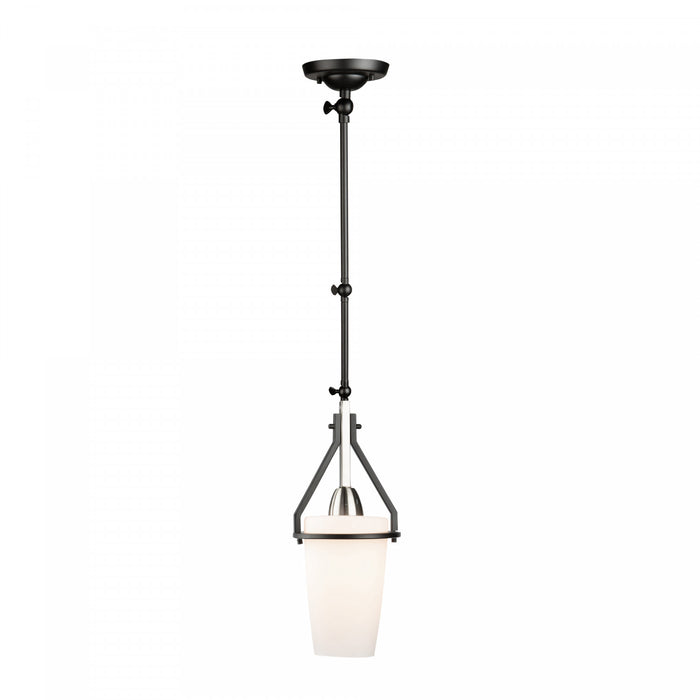 Luminaire suspendu de style applique murale cylindrique Brydon noir et nickel brossé à 1 ampoule