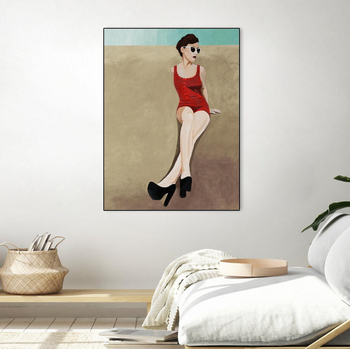 Œuvre d’art murale sur toile encadrée noire « Rays Of Glamour » 30 x 40