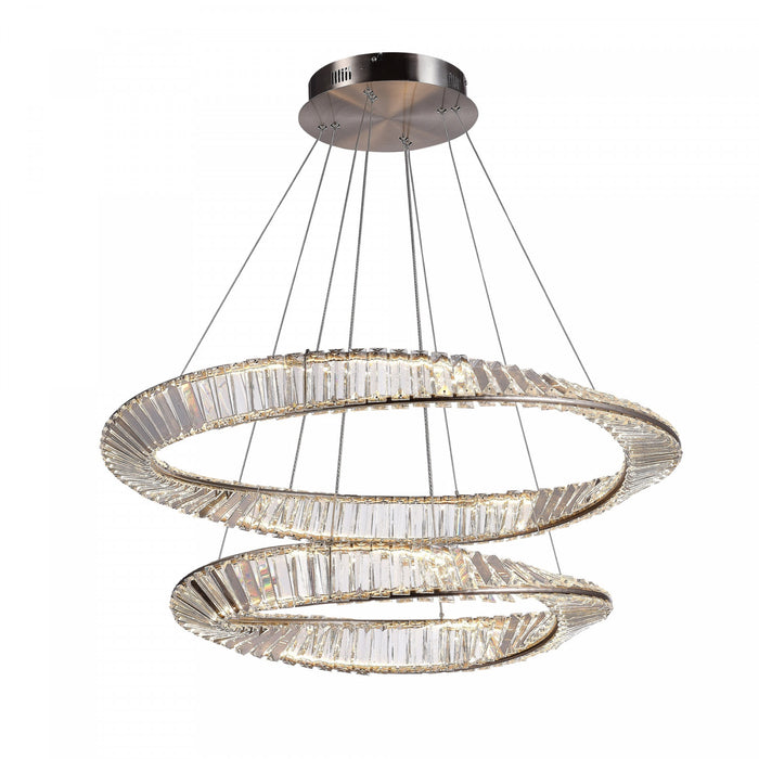 Lustre Stella nickel satiné à DEL de 90 W