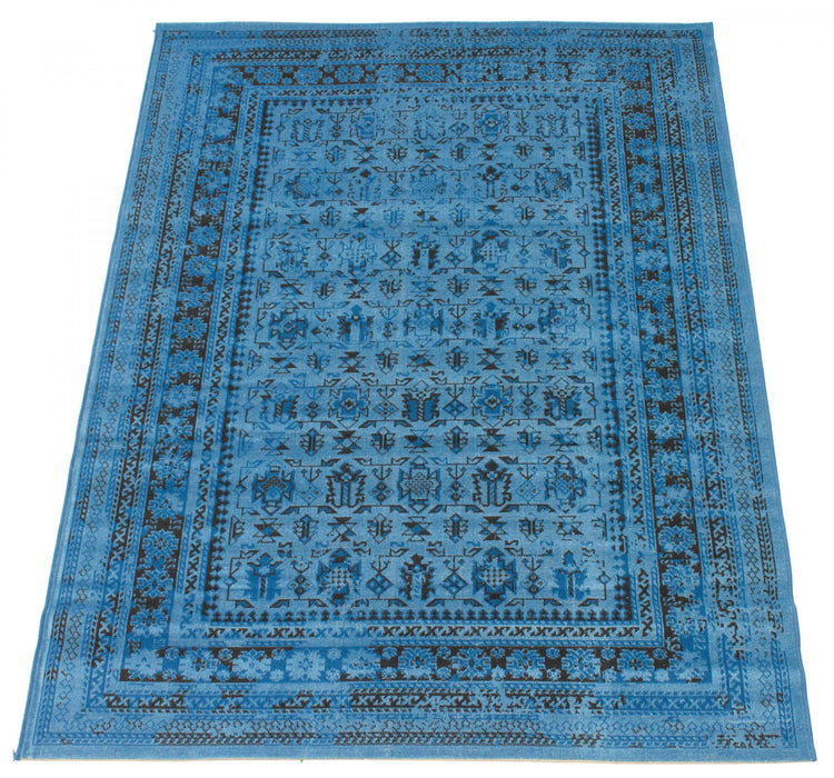 Carpette Awena bleue 5 pi 3 po x 7 pi 7 po