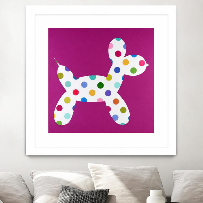 Œuvre d’art murale encadrée blanche et mate « Dottie » 30 x 30