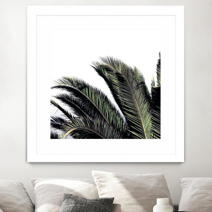 Œuvre d’art murale encadrée blanche et mate « Cape Storm » 30 x 30
