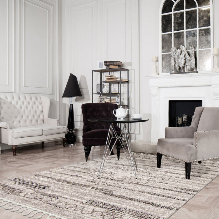  Carpette Vera Aztec ivoiregrise - 5 pi 2 po x 7 pi 5 po