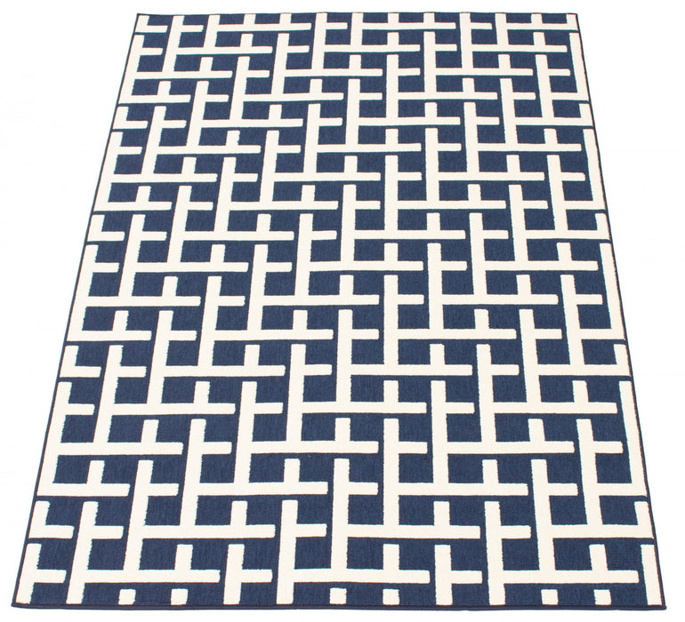 Carpette Brangane bleue 5 pi 3 po x 7 pi 7 po