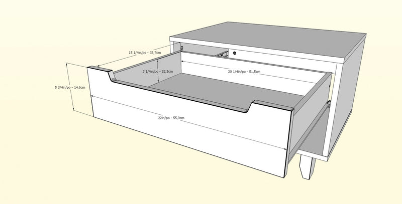 Table de nuit Nordika - noisette