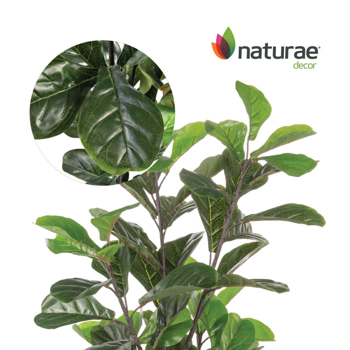 Ficus lyrata artificiel de 35 po pour l’intérieur et l’extérieur en pot noir