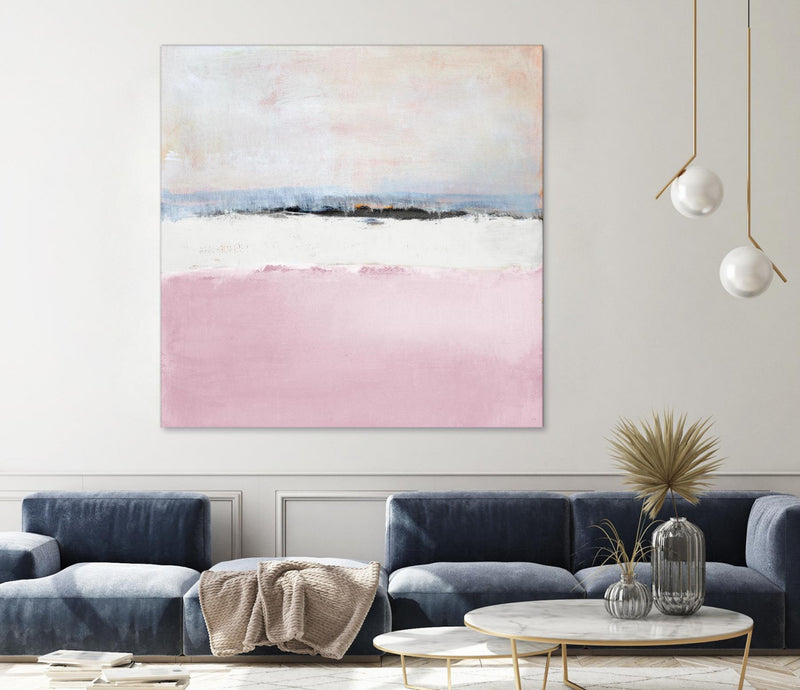 Œuvre d’art murale Giant Art « Pink Sea Abstract » 54 x 54