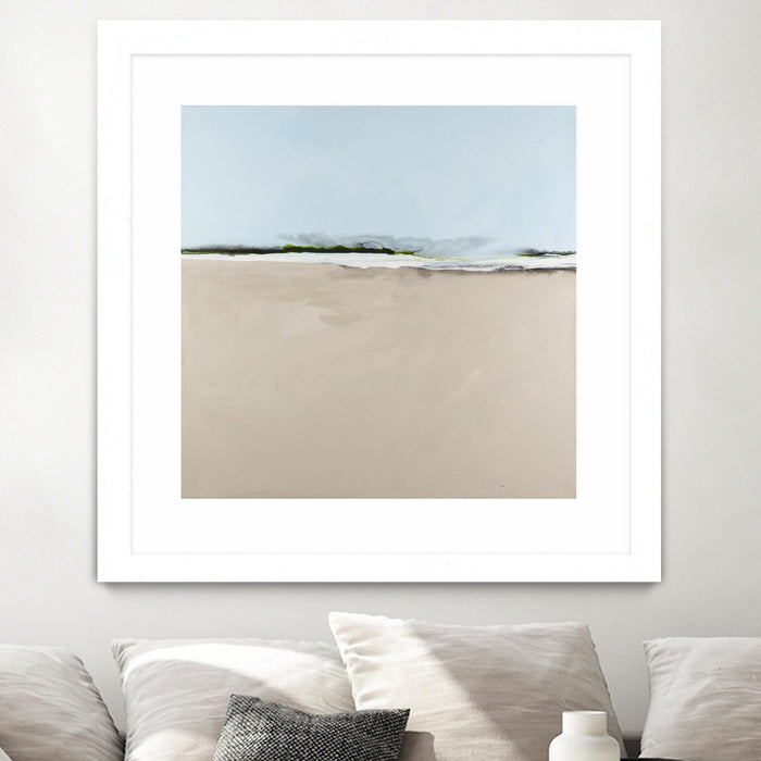 Œuvre d’art murale encadrée blanche et mate « Simply Stated » 30 x 30