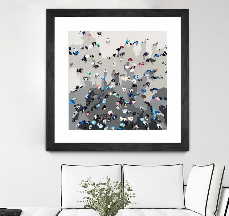 Œuvre d’art murale encadrée noire et mate « Crowd Sourcing » 36 x 36