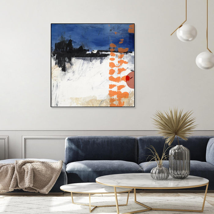 Œuvre d’art murale sur toile encadrée noire « Midnight Rise Ii » 20 x 20