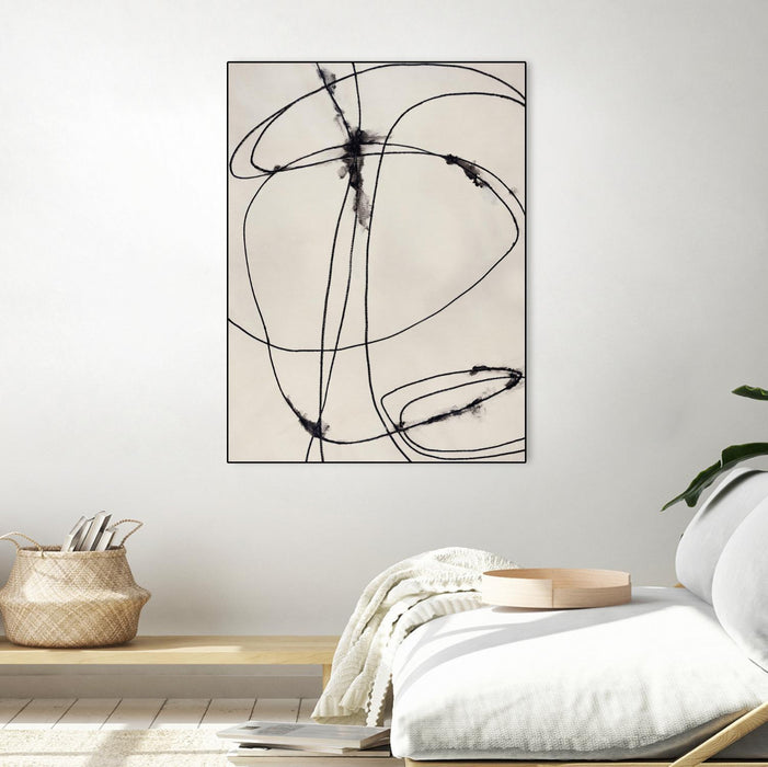 Œuvre d'art murale sur toile encadrée noire « Tangled Ties » 30 x 40