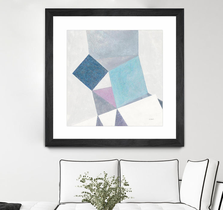 Œuvre d’art murale encadrée noire et mate « Bay Bridge V1 » 30 x 30