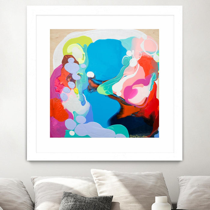 Œuvre d’art murale encadrée blanche et mate « Traveling Back In Time » 36 x 36