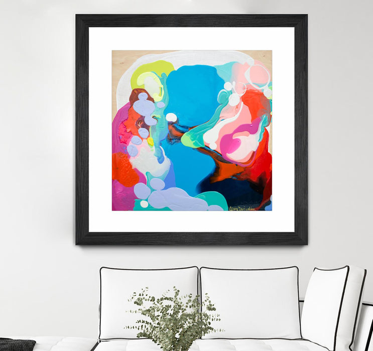 Œuvre d’art murale encadrée noire et mate « Traveling Back In Time » 30 x 30