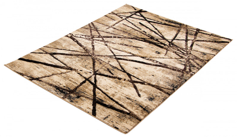 Carpette Cherokee doréechocolat - 5 pi 3 po x 7 pi 3 po