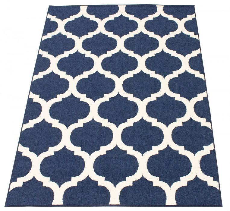 Carpette Sophie ivoirebleu marine - 4 pi 7 po x 6 pi 7 po