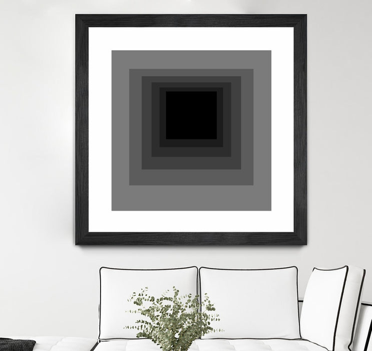 Œuvre d’art murale encadrée noire et mate « After Josef A » 36 x 36