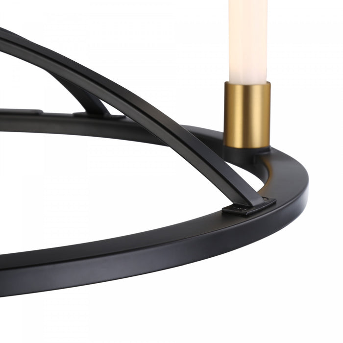 Lustre Infiniti noir et laiton mat à 4 ampoules à DEL intégrées