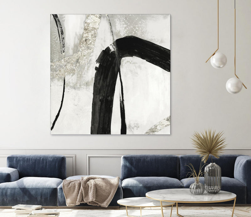 Œuvre d’art murale Giant Art « Black Ink Ii » 72 x 72