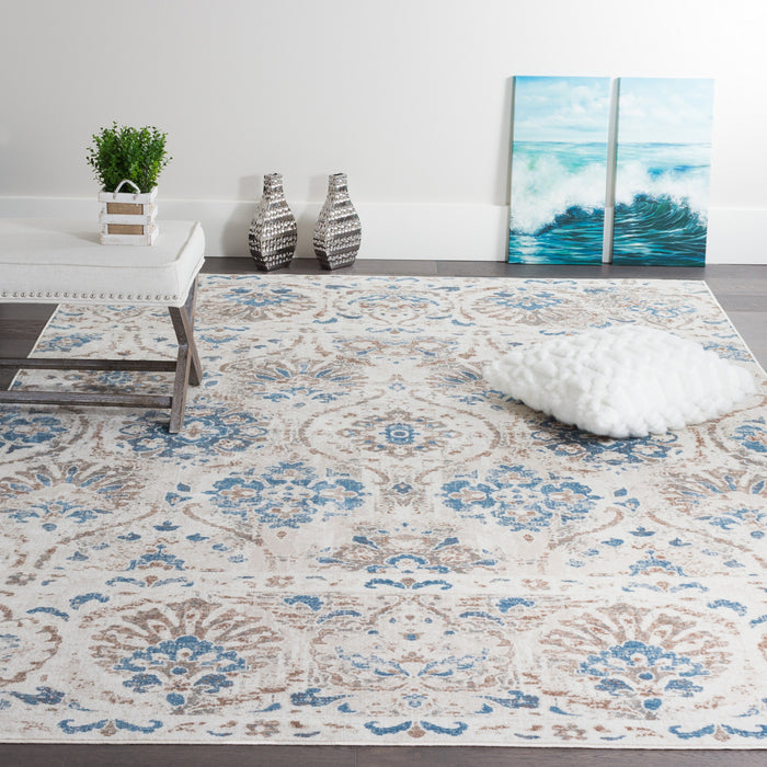 Carpette Shi Flora bleue 3 x 5