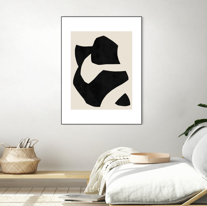 Œuvre d'art murale sur toile encadrée noire « Untilted » 30 x 40