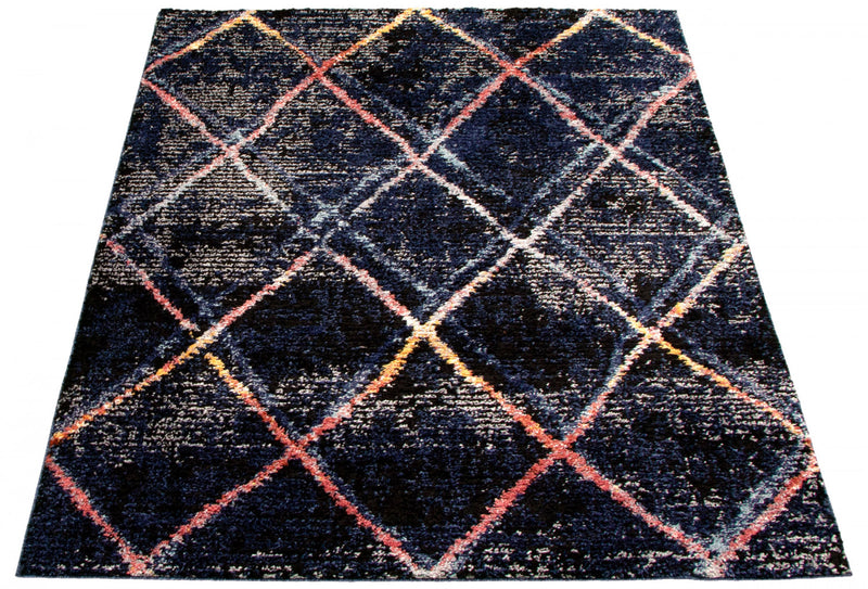 Carpette Makondo Abstract bleu marin - 6 pi 7 pox 9 pi 6 po