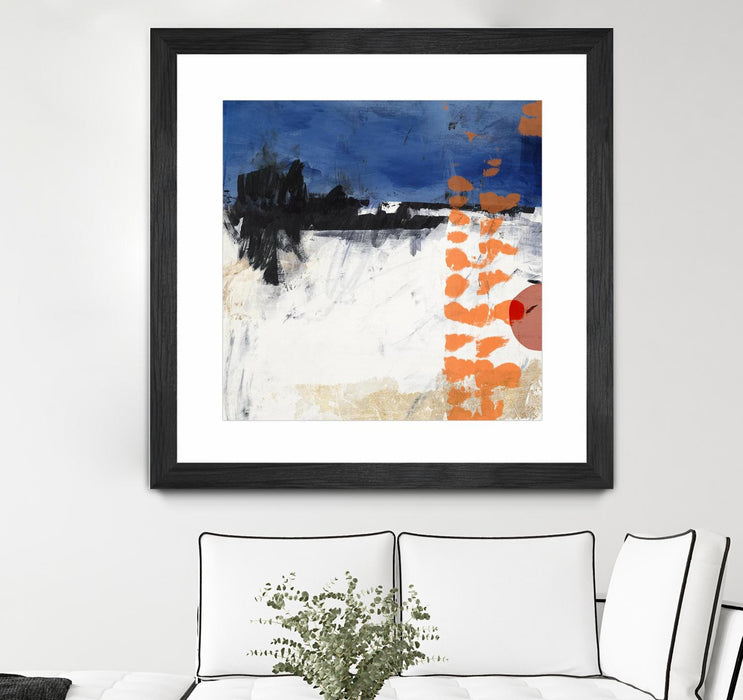 Œuvre d’art murale encadrée noire et mate « Midnight Rise Ii » 36 x 36
