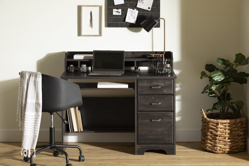 Bureau Versa avec crédence - noir antiqué