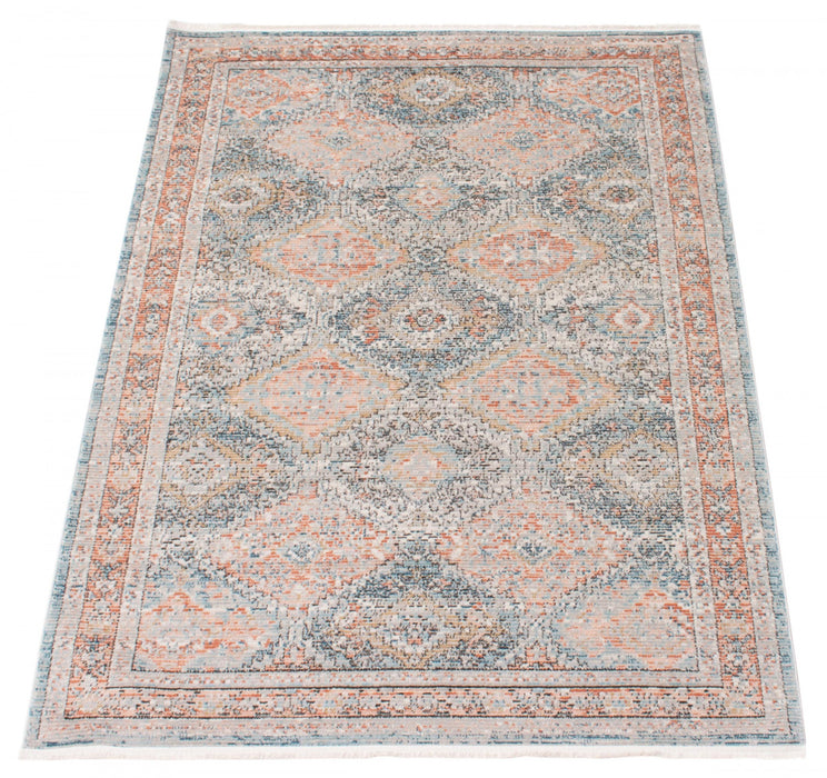 Carpette Leandra cuivrée/bleue 5 pi 3 po x 7 pi 3 po