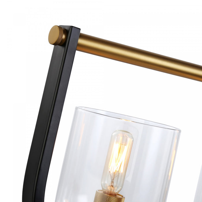 Luminaire pour îlot Cheshire noir et laiton à 5 ampoules