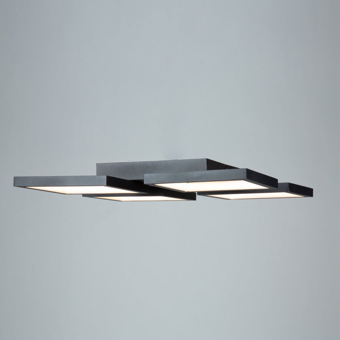Plafonnier affleuré Graymar noir à DEL de 24 W
