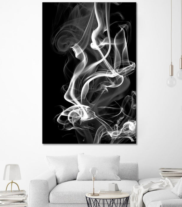 Œuvre d’art murale Giant Art « Black Smoke Abstract » 72 x 48