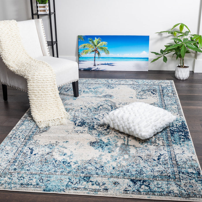 Carpette Roma Diamond bleue 4 x 6