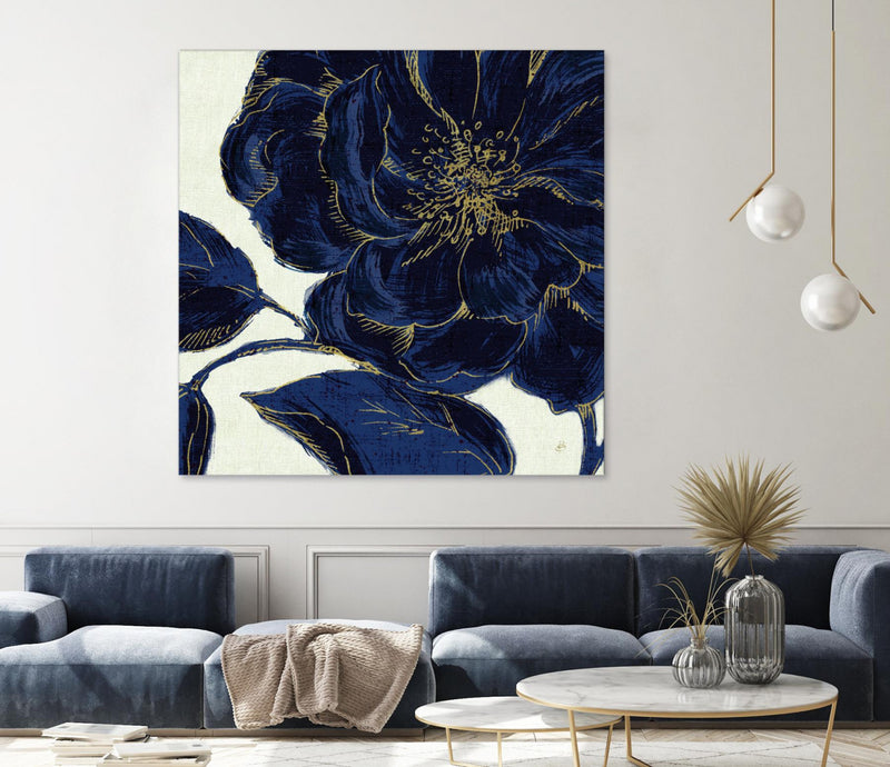 Œuvre d’art murale Giant Art « Indigo Garden Ii » 72 x 72