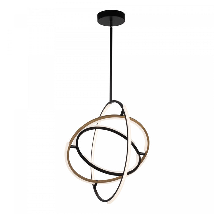 Luminaire suspendu II Trilogy noir et laiton à DEL intégrées